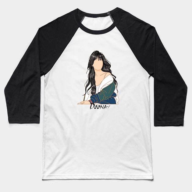 Doona Kdrama Art Baseball T-Shirt by ArtByAzizah